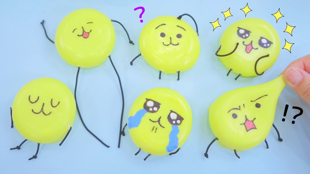 話題のLINE絵文字「えもじの子(仮)」をむぅにむぅにスクイーズで再現し  