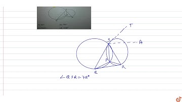 Two circles intersect at two points P and S. QR is a tangent to the two circles at Q and R. If