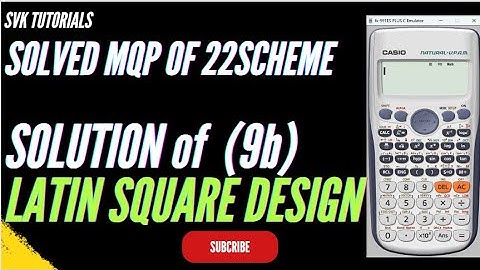 BCS301 SOLVED VTU MODEL QP SET-2 | COMPLETE SOLUTION OF QUESTION NUMBER 9b LATIN SQUARE | Module 5