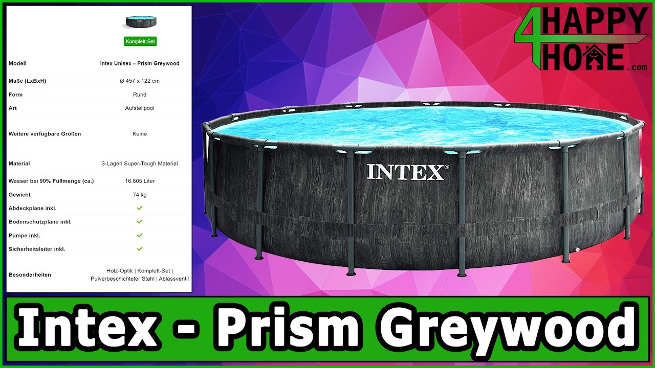 Intex Prism Frame Pool Greywood Ø 457 x 122cm 