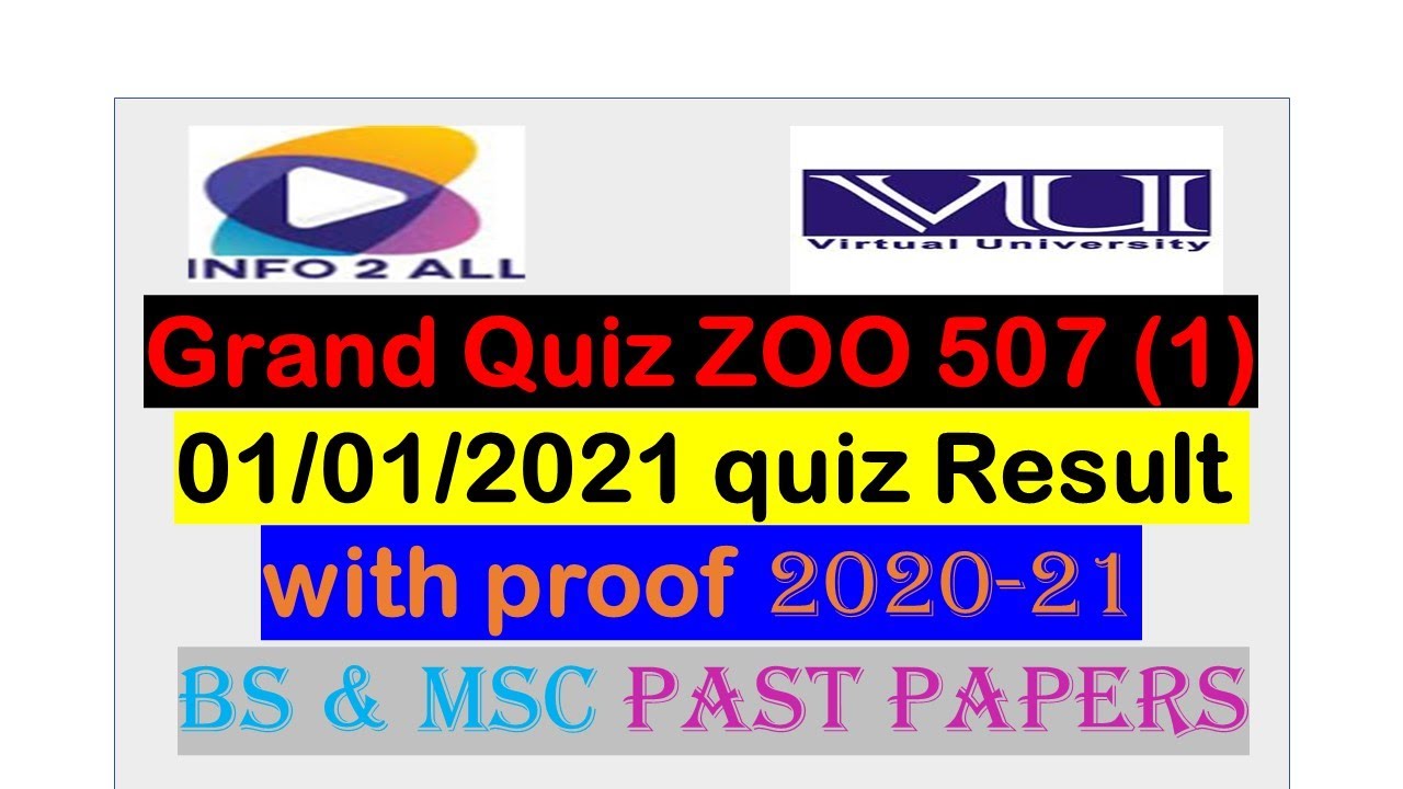 Zoo 507 grand quiz 1/1/2021