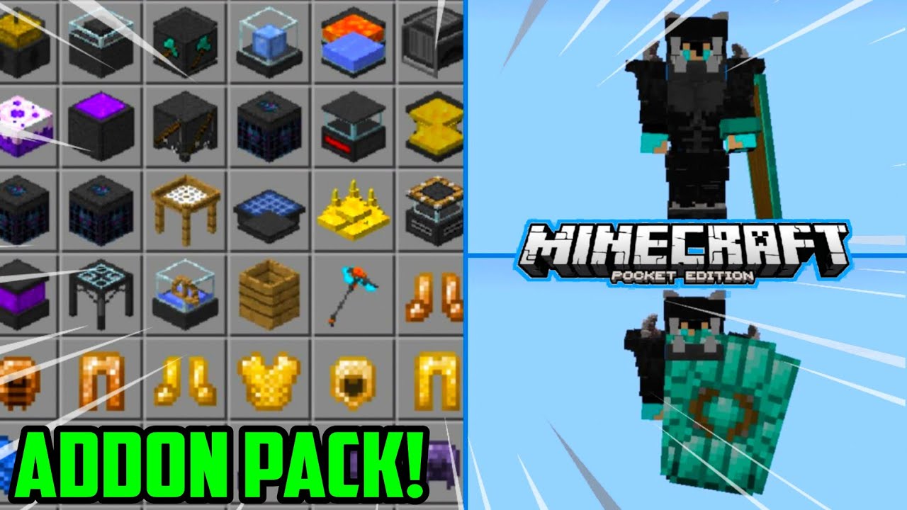🔥SAIU !! O MELHOR ADDON PACK PARA SURVIVAL NO MINECRAFT PE ...