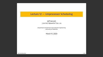 ECE 350 Lecture 12: Uniprocessor Scheduling