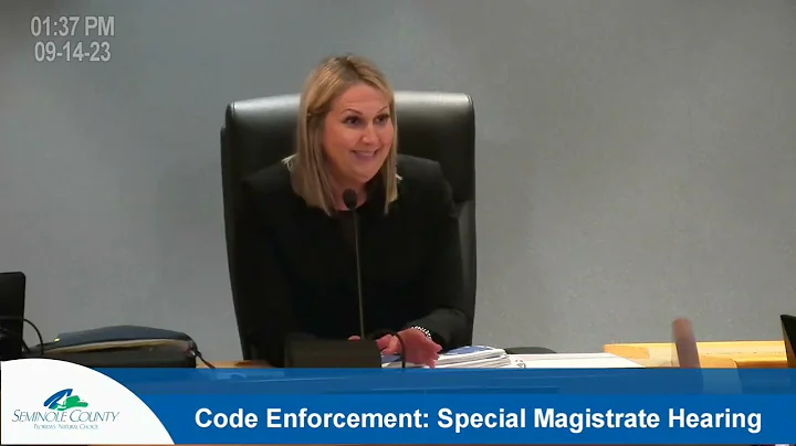 Code Enforcement Special Magistrate 09 14 23