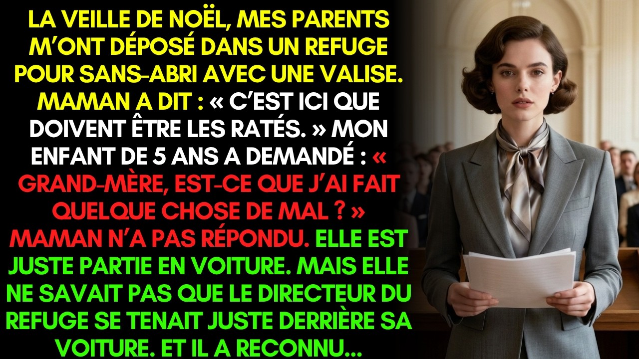 Le soir de Noël, ma mèr e nous a déposées, ma fil le de cinq ans et mo i, devan t un refug e d’urgenc e. Elle a baissé la vitre de sa Mercedes et m’a dit : « C’est ici que finissent les ratées. »...