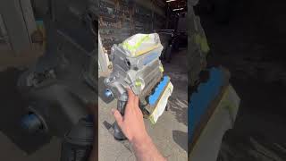 Using a file to trim masking tape on gasket surfaces. #lgkustoms #dodgepoly #mopar #chryco