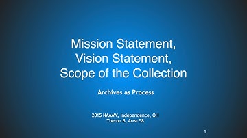Mission, Vision & Scope of Collection - NAAAW 2015