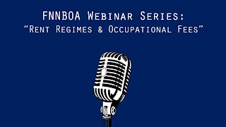 FNNBOA webinar - Rental Regimes & Occupational Fees