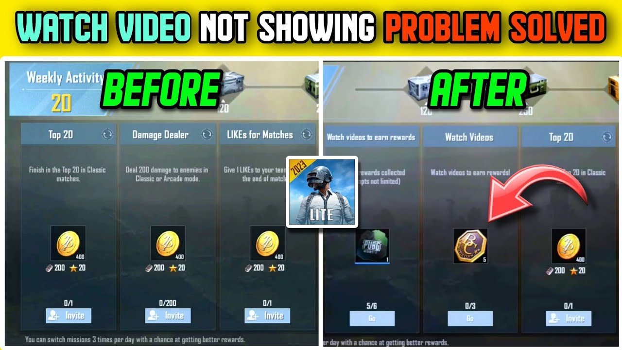5 BC WATCH VIDEO NOT SHOWING PROBLEM SOLVED IN PUBG MOBILE LITE
