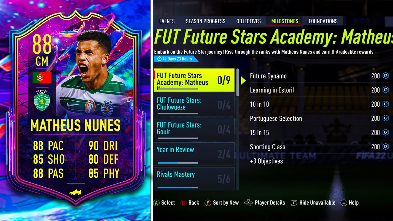 HOW TO COMPLETE FUTURE STARS MATHEUS NUNES OBJECTIVES FAST! ⭐ FIFA 22 ULTIMATE TEAM