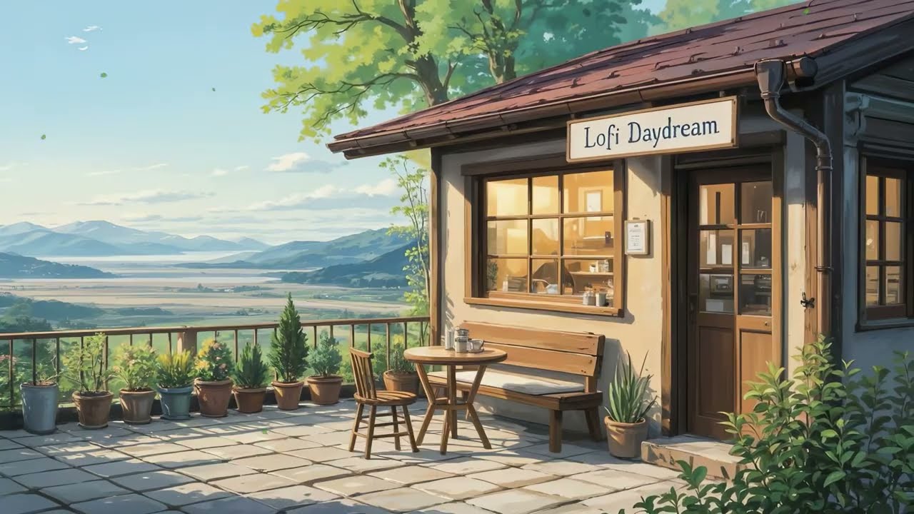 Mountain View Lofi Café ☕ Cozy Focus & Relax Ambience