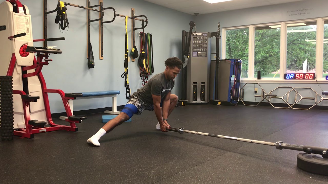 Raw Strength: Landmine Low Hanging Lateral Lunge - YouTube