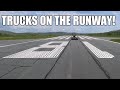 Cabover Peterbilt Drives On Airport Runway