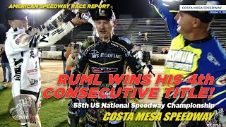 Max Ruml WINS his 4th U.S. National Speedway Championship Title!