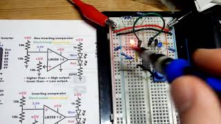 BS250 P Channel Enhancement Mode MOSFET Switch Added To Non Inverting Comparator Op Amp LM358