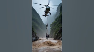 Helicopter Rescue Brings Survivors to Safety | AI Animated Flood Short