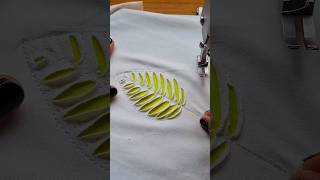 Stunning Cutwork Leaf Embroidery on Sewing Machine | DIY Fabric Art #sewing #sewinghacks #shortsfeed