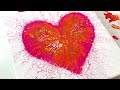 How to paint pour a heart easy fluid art technique swipe