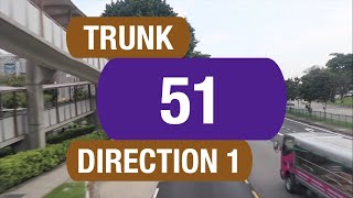Sbs Transit Trunk 51 direction 1  Bus Service Route Visual