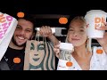 Trying all the 🎃pumpkin🎃 flavored items at Starbucks &amp; Dunkin!