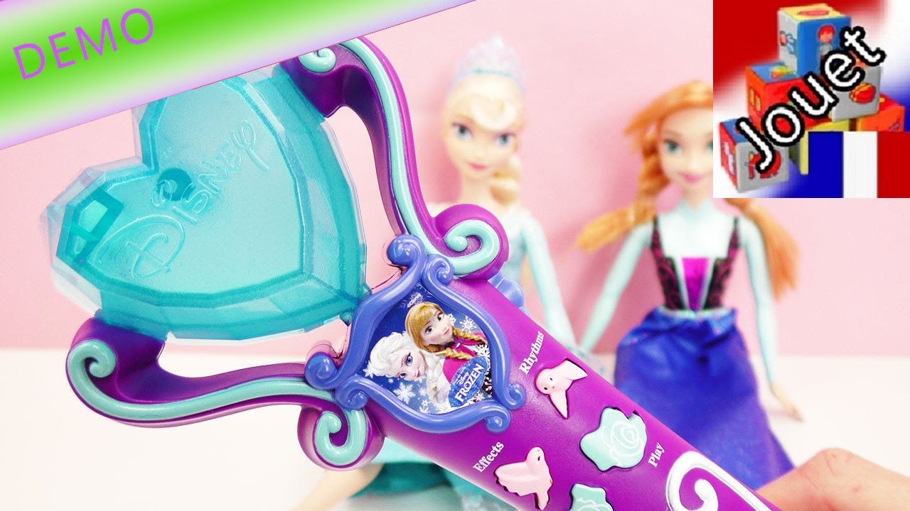 Set Karaoké Reine Des Neiges – Micro, Déguisement Elsa, Baguette Magique – Cadeau Fille 4-8 Ans