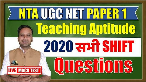 Teaching Aptitude 2020 All Shift Questions - Imp. Mcq Live Mock Test II Nta Ugc Net Paper 1 May 2021