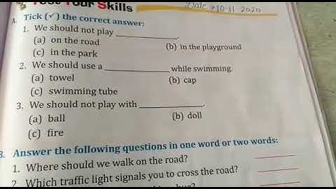 Class - 1   EVS Ch - 9   Safety First Topic :  Book Exercise (Part 1)