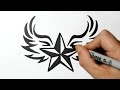 How to Draw a Nautical Star with Wings - Tribal Style