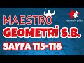 Maestro TYT-AYT Geometri S.B. Sayfa 115-116 Çözümleri - APOTEMİ YAYINLARI