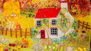 Fused Glass Autumn Cottage
