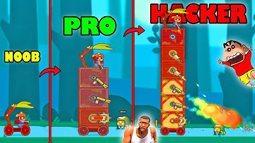 NOOB vs PRO vs HACKER in ZOMBIE TDS TOWER DESTINY with SHINCHAN and CHOP Part 2