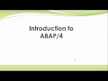 Introduction to sap abap for beginners