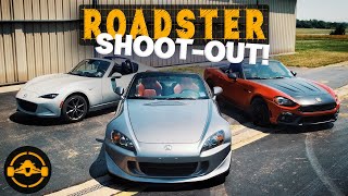 Honda S2000 vs. Mazda Miata RF vs. Abarth 124 Spider | Budget Roadster Shootout