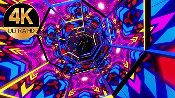 10 hour 4k Meditation HEXAGON fast moving Multi Color Relaxing Neon abstract Video Background Loop