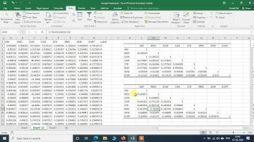 Correlation matrix in excel