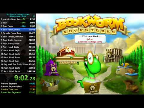 Bookworm Adventures Adventure Mode Speedrun 1 22 14