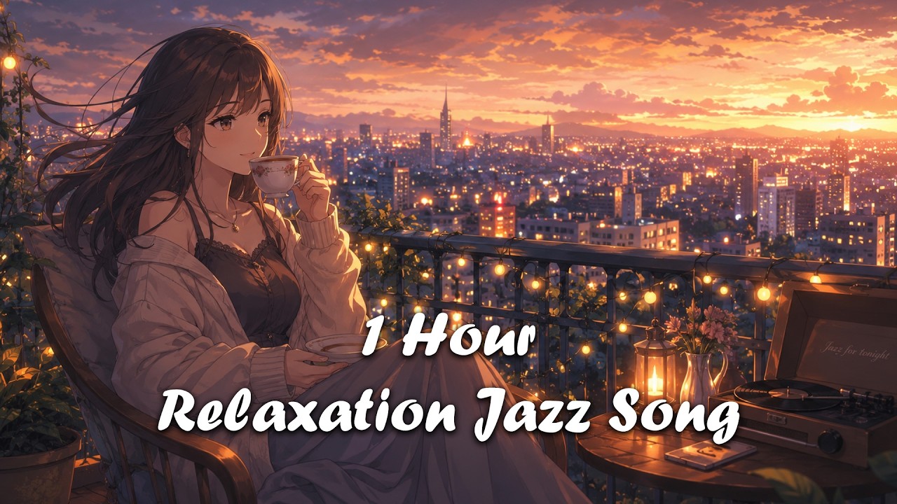 1 Hour Relaxing Jazz Anime ☕ Cozy Sunset City Ambience for Study ...