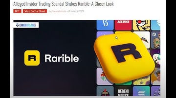 Inside Crypto Today Article - Rarible/Unstoppable Domains Insider Trading Scandal Unveiled