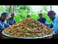 PRAWNS FRY | Crispy Shrimp Fry Recipe Cooking in Village | Tasty Fried Shrimp Seafood Recipe