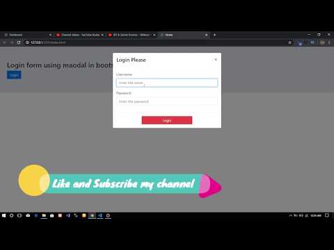 Login form using modal in bootstrap4