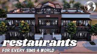 must-have restaurants for EVERY sims 4 world | no cc lot recommendations