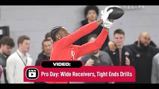 Ohio State's wide receivers and tight ends catch passes at pro day
