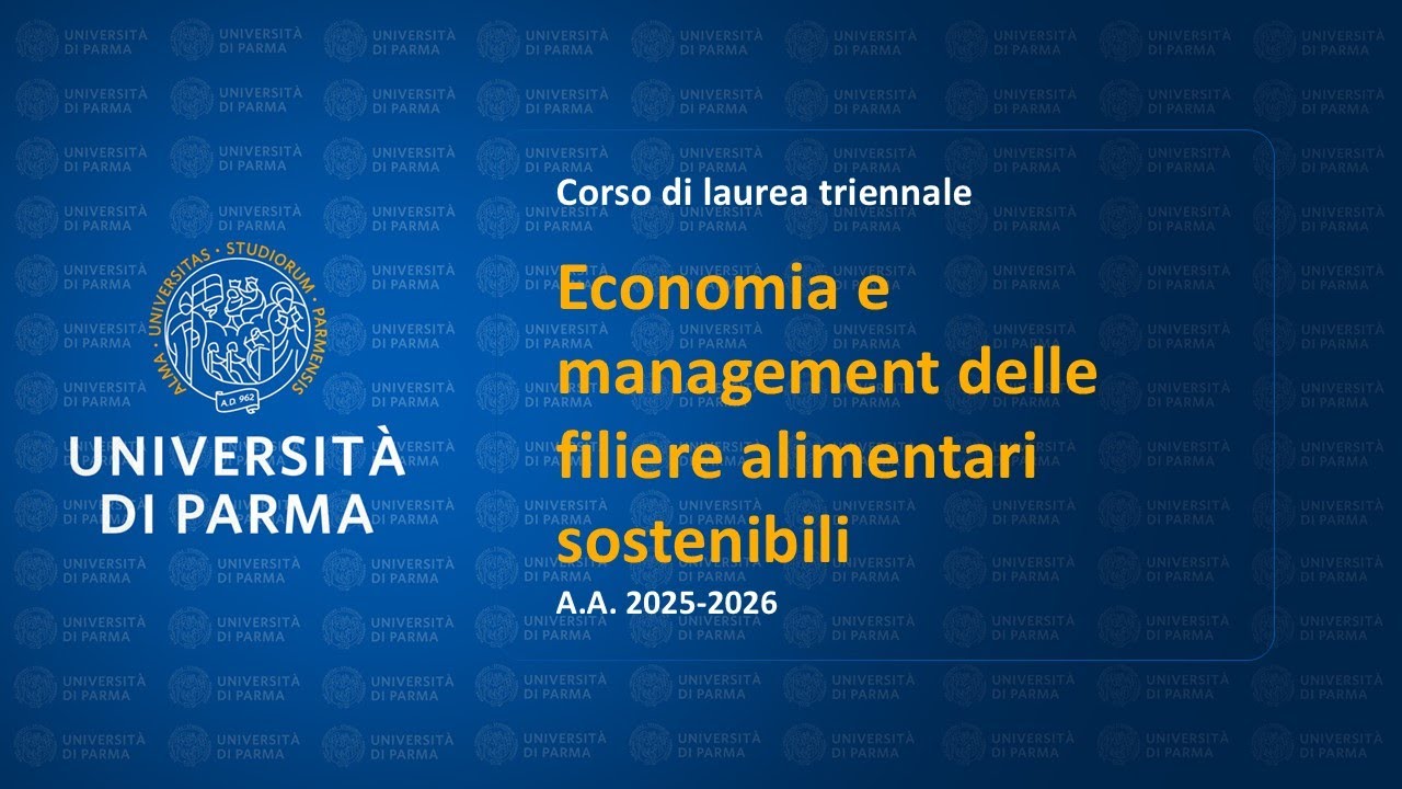 Corso di laurea triennale "Economia e management delle filiere alimentari sostenibili" -A.A. 2025-26