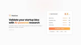 Validate Your Startup Idea in 2 Minutes with AI | VibeCom Demo
