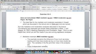 Linear Regression + Mediation + Moderation