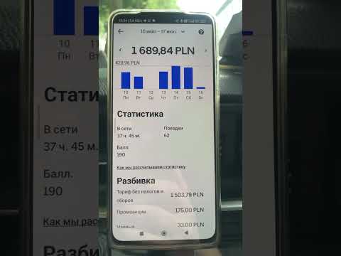 Заработок за 37 часов#такси #uber #варшава #bolt #польша #киев #таксикиев