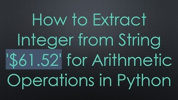How to Extract Integer from String 