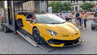 BEST SUPERCARS  Unloading a Lamborghini Aventador SVJ in Geneva