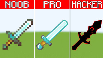 Pixel Art NOOB vs PRO vs HACKER Diamond Sword in Minecraft