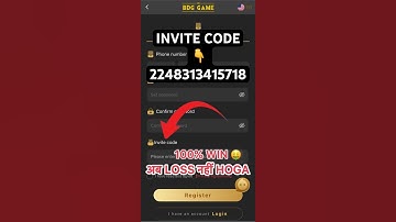 Bdg game ka invite code kya hai | bdg game invitation code | Bdg win invite code#bdggame